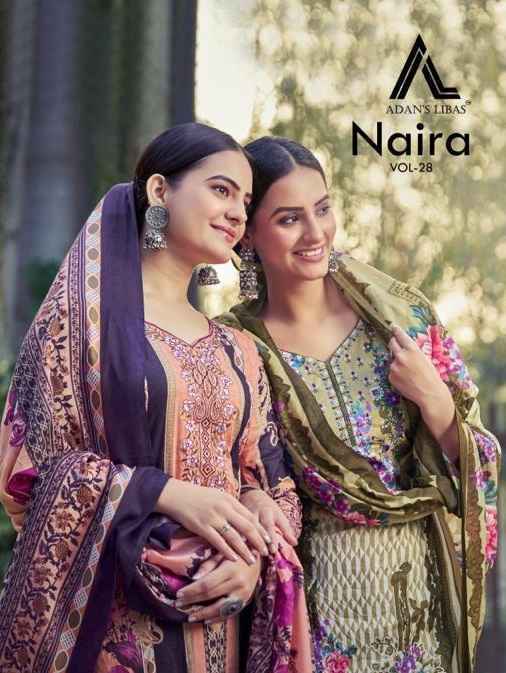 Adan Libas Naira Vol 28 Cotton Dress Material 10 pcs Catalogue