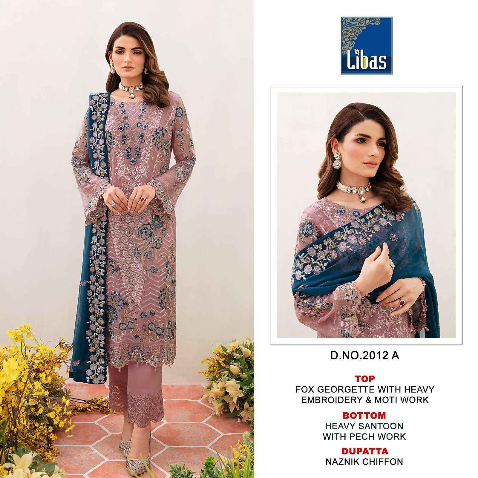 Libas D No 2012 Georgette Dress Material 4 pcs Catalogue