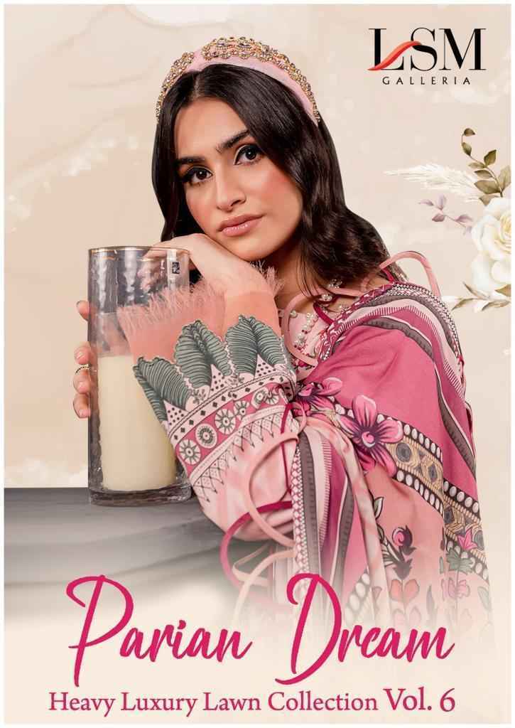 LSM Galleria Parian Dream Vol 6 Lawn Cotton Dress Material 6 pcs Catalogue