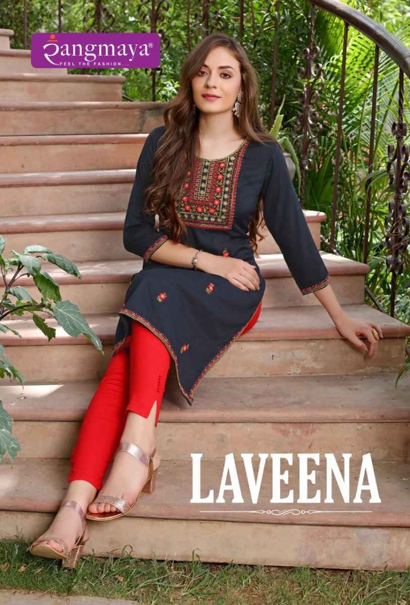 Rangmaya Laveena Rayon Kurti 6 pcs Catalogue