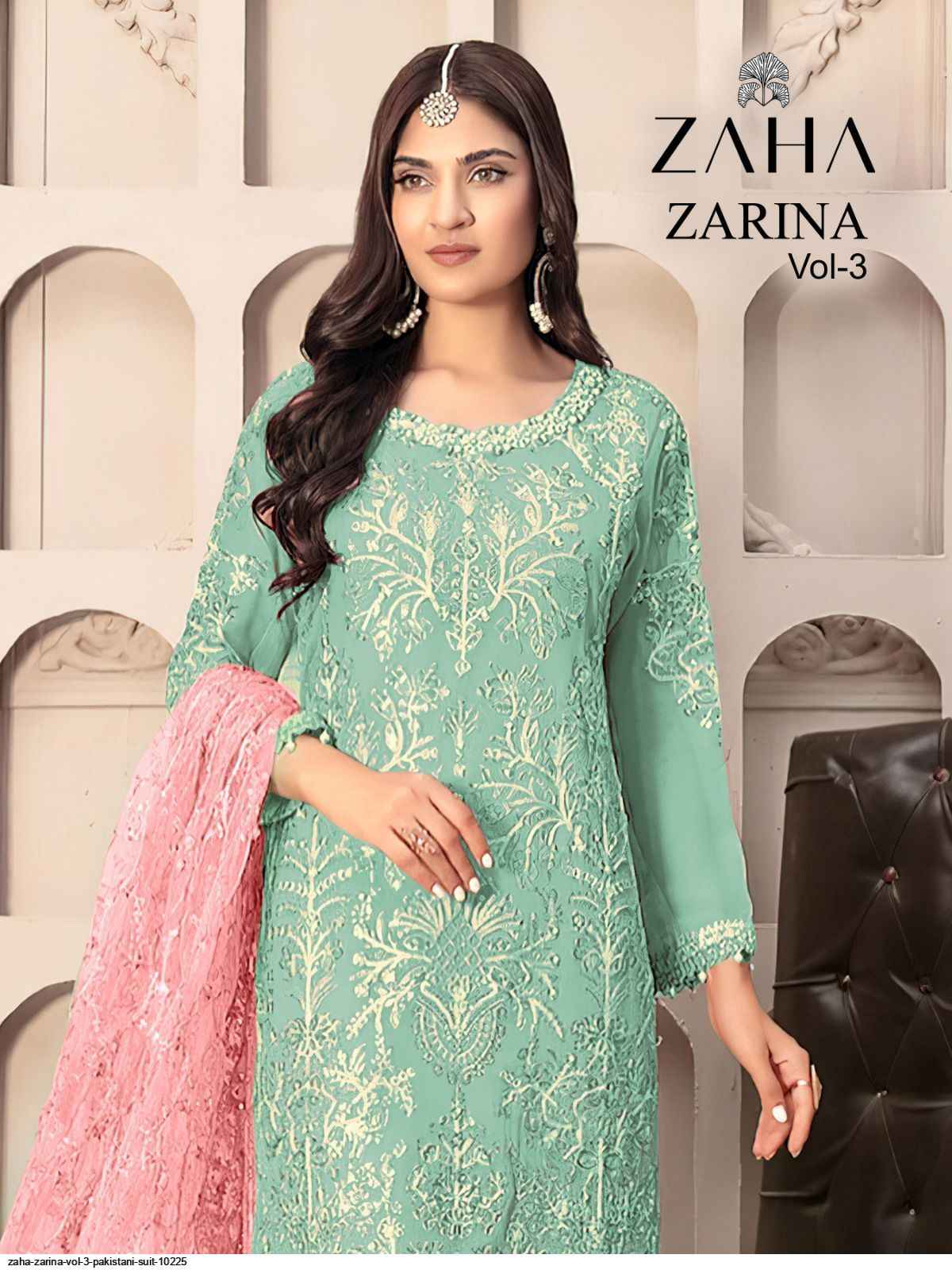 Zaha Zarina Vol 3 Georgette Dress Material 3 pcs Catalogue