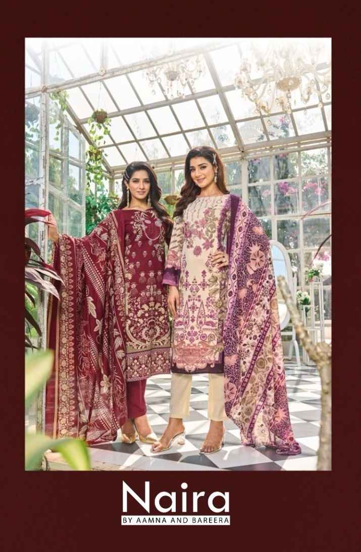 Aamna & Bareera Naira Cotton Dress Material 10 pcs Catalogue