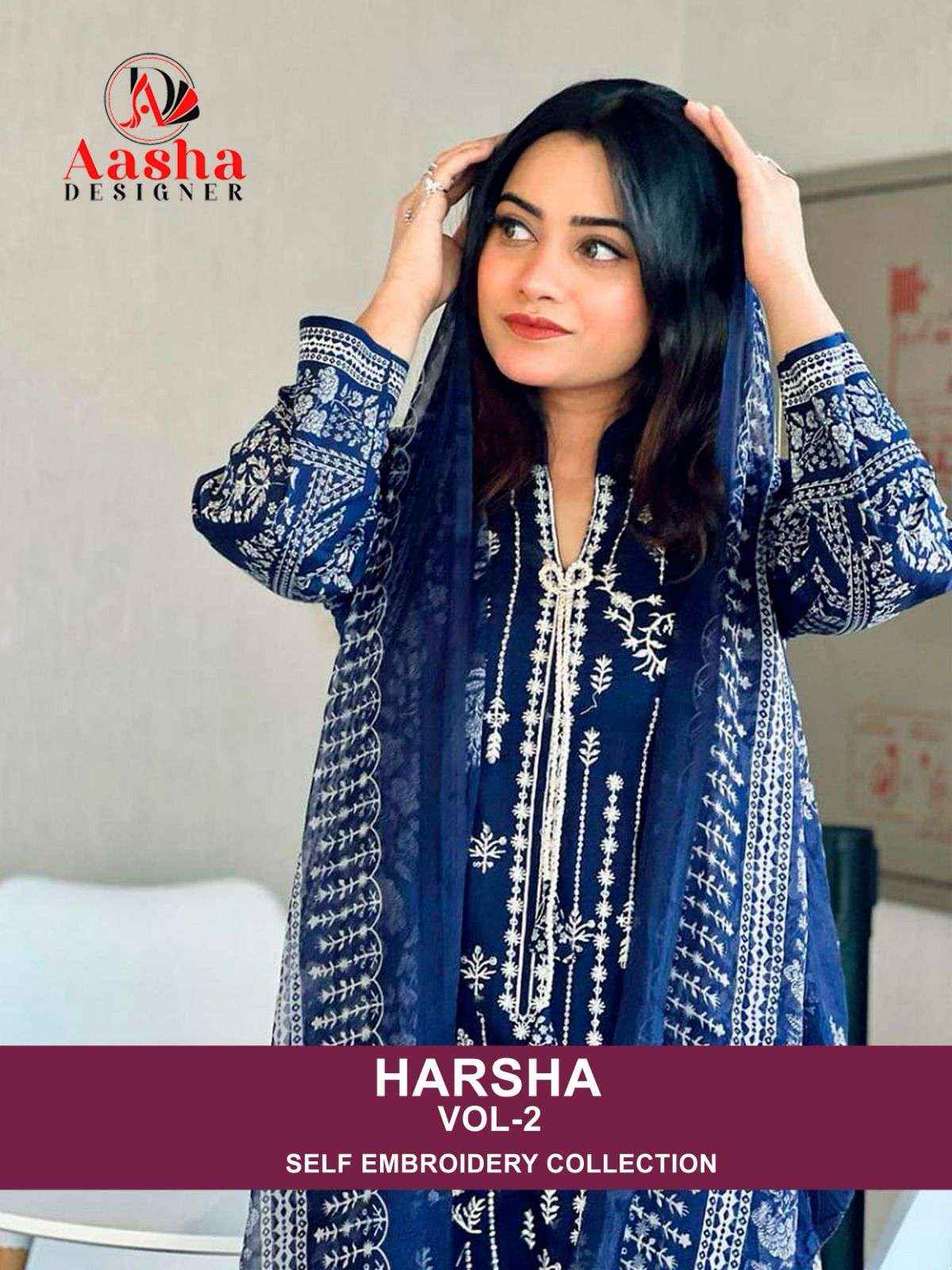 Aasha Designer Harsha Vol 2 Cotton Dress Material 2 pcs Catalogue