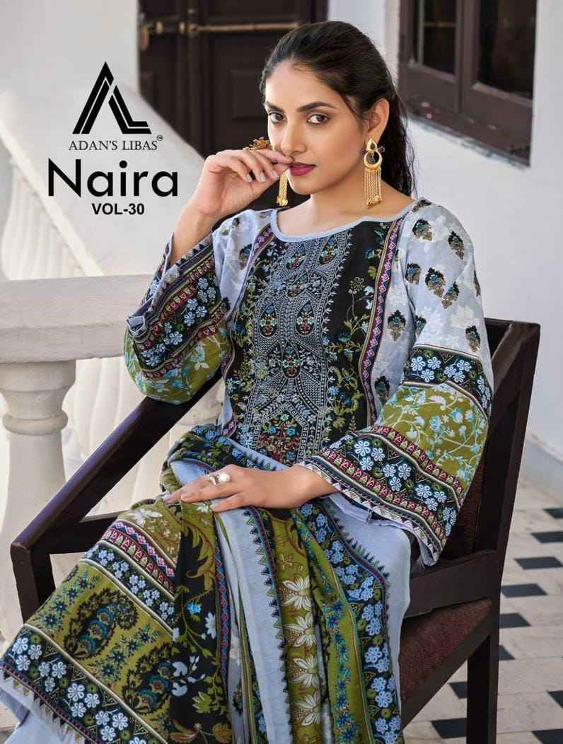 Adan Libas Naira Vol-30 Pure Cotton Dress Material (10 Pc Catalog)