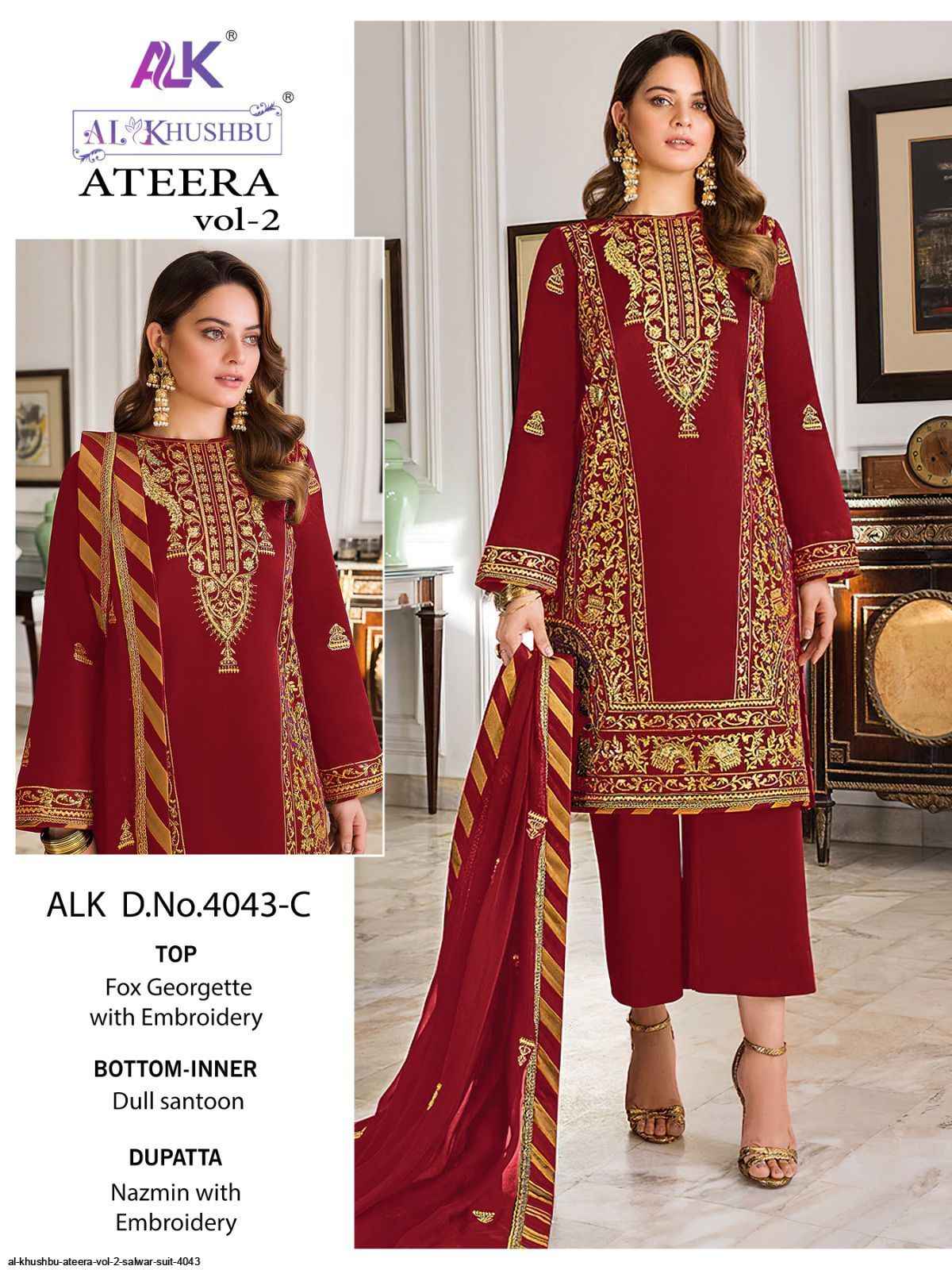 Al khushbu Ateera Vol-2 Georgette Dress Material (4 Pc Catalog)
