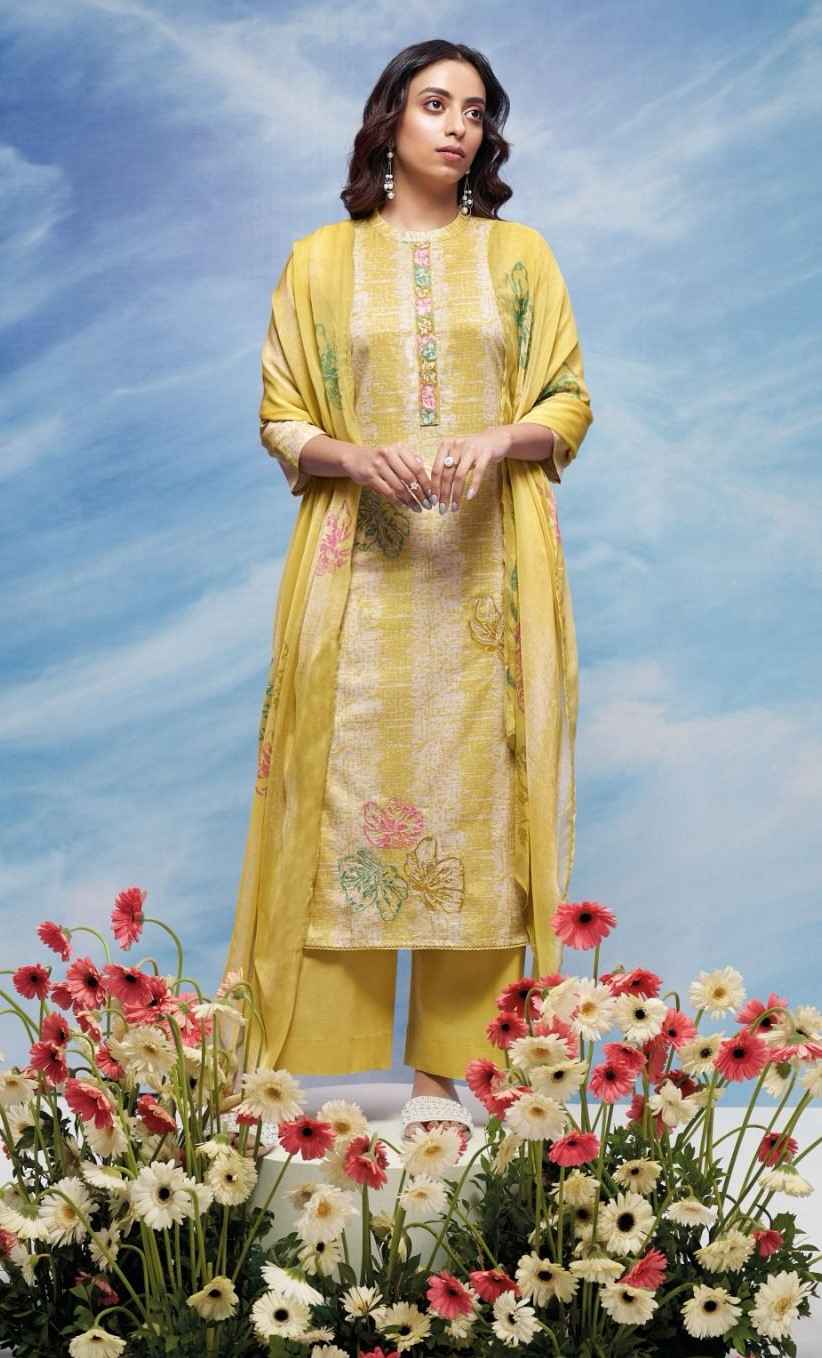 Ganga Rochelle Premium Cotton Dress Material (4 Pc Catalog)