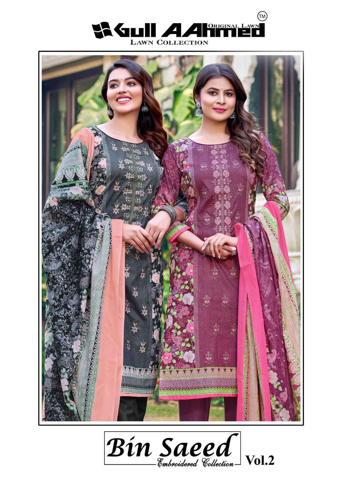 Pc Saeed Rind Gul Ahmed Bin Saeed Vol-2 Lawn Karachi Dress Material Wholesale Online ...