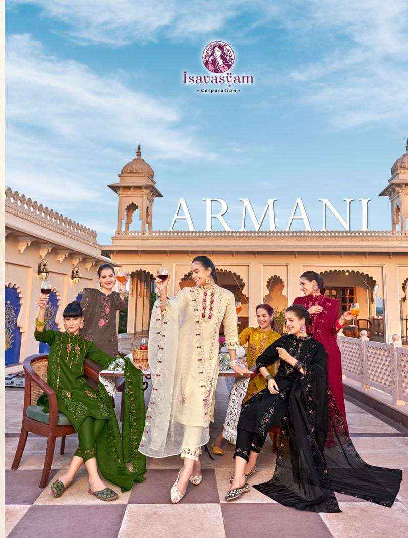 Isavasyam Armani Readymade Viscouse Dress 6 pcs Catalogue