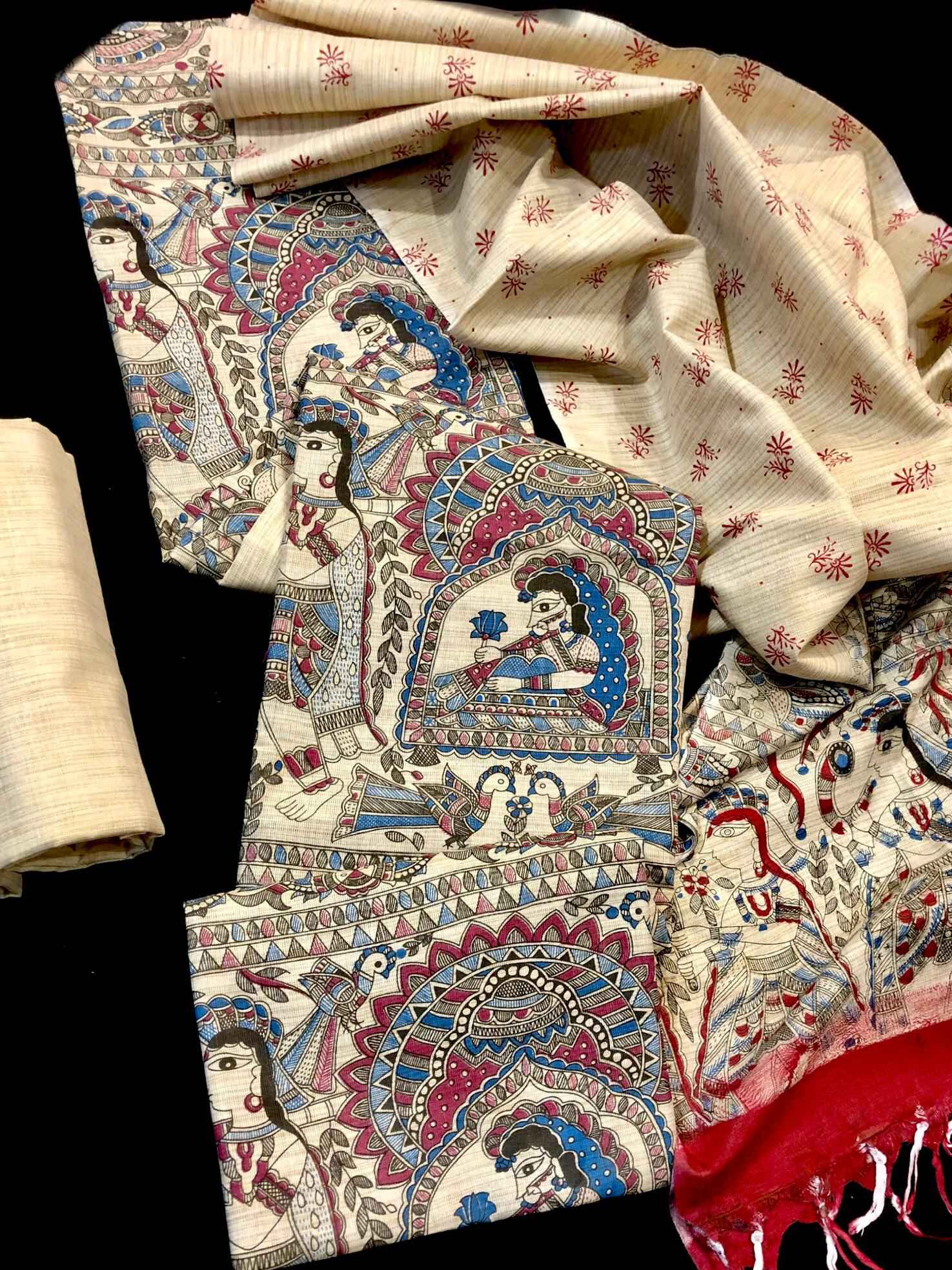  Khadi Cotton Non Catalog Dress Material (4 Pc Catalog)