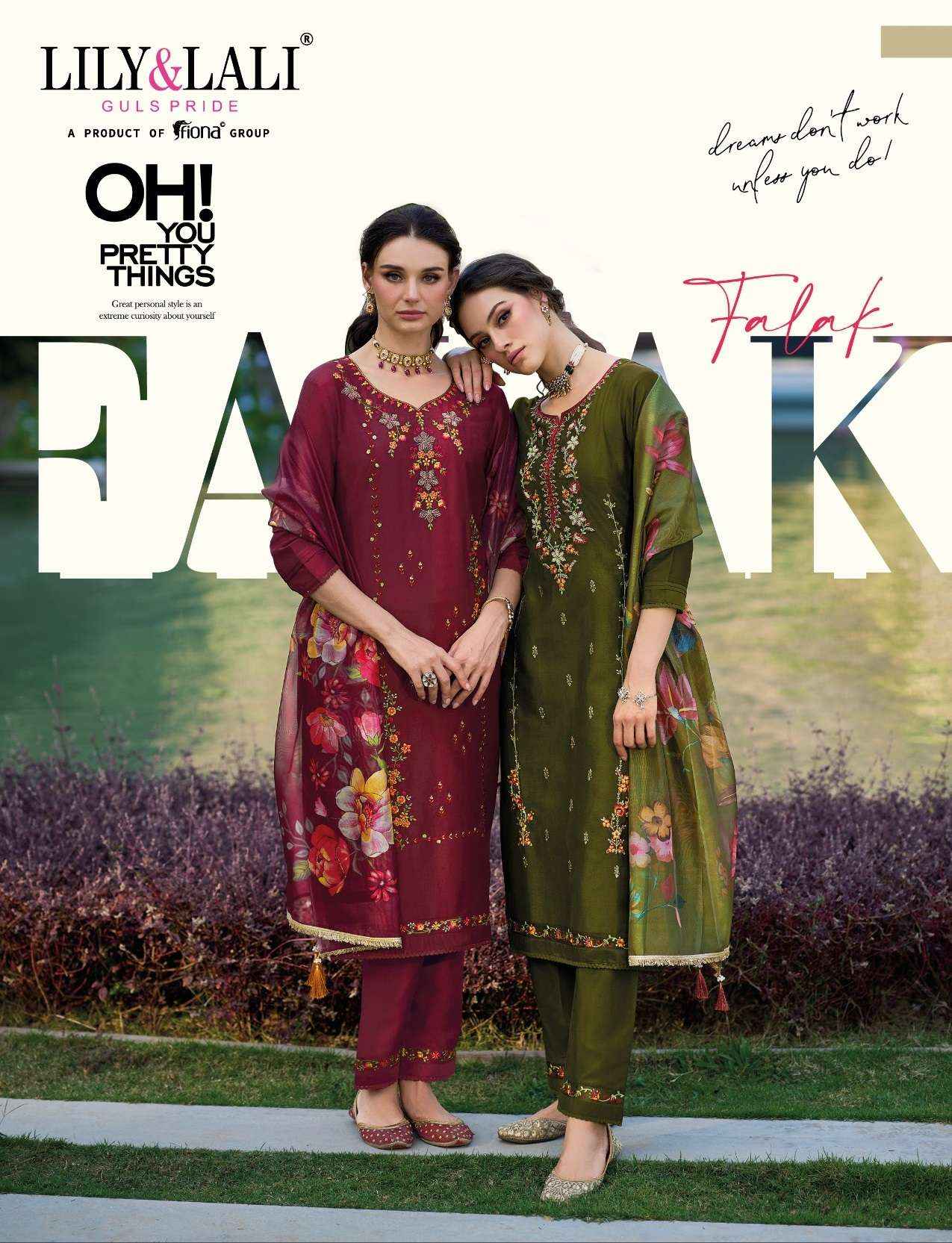 Lily & Lali Falak Readymade Organza Dress 6 pcs Catalogue