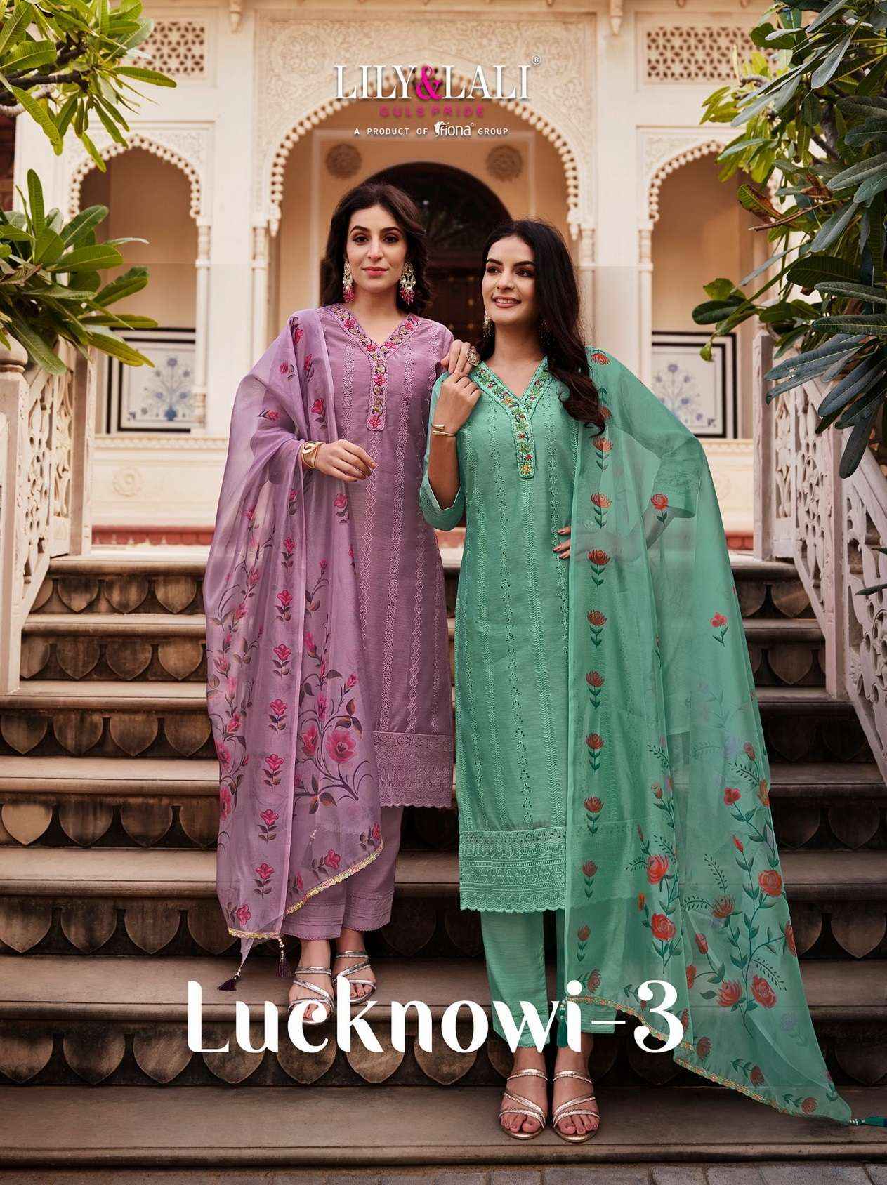 Lily & Lali Lucknowi Vol 3 Chanderi Silk Kurti Combo 6 pcs Catalogue