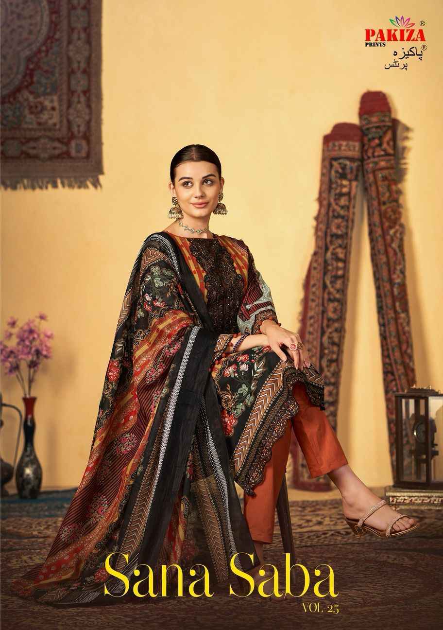 Pakiza Prints Sana Saba Vol-25 Lawn Cotton Dress Material (10 Pc Catalouge)