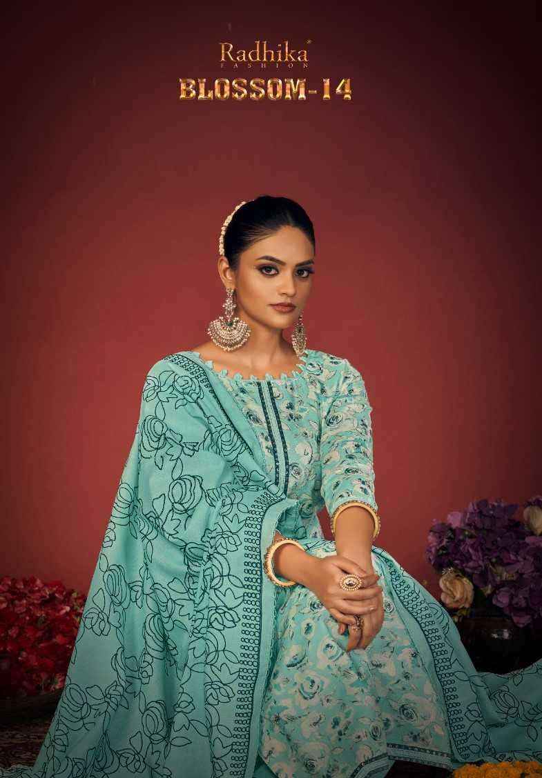 Radhika Fashion Azara Blossom Vol 14 Cotton Dress Material 6 pcs Catalogue