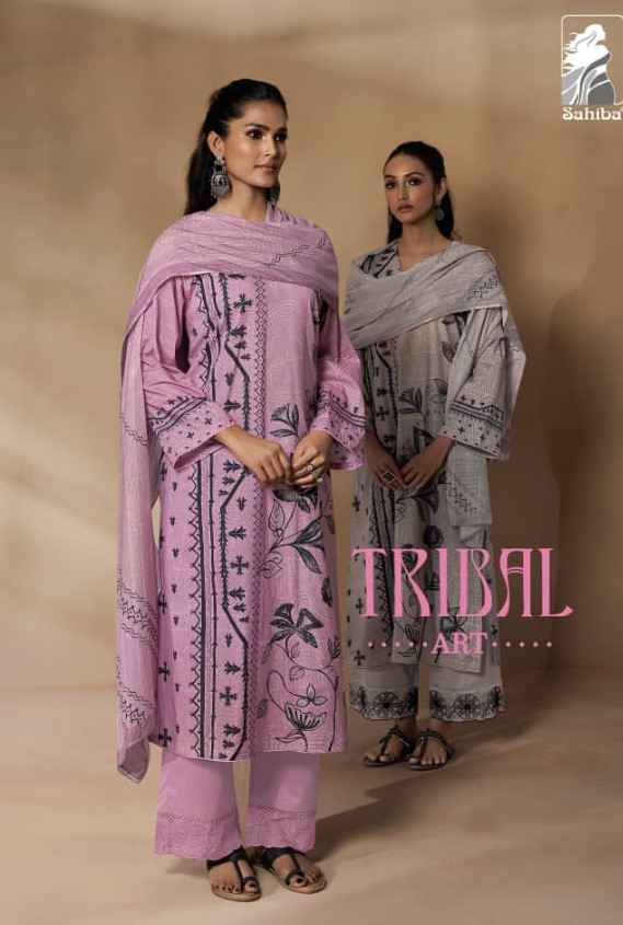 Sahiba Tribal Arts Moscos Cotton Dress Material (6 Pc Catalog)