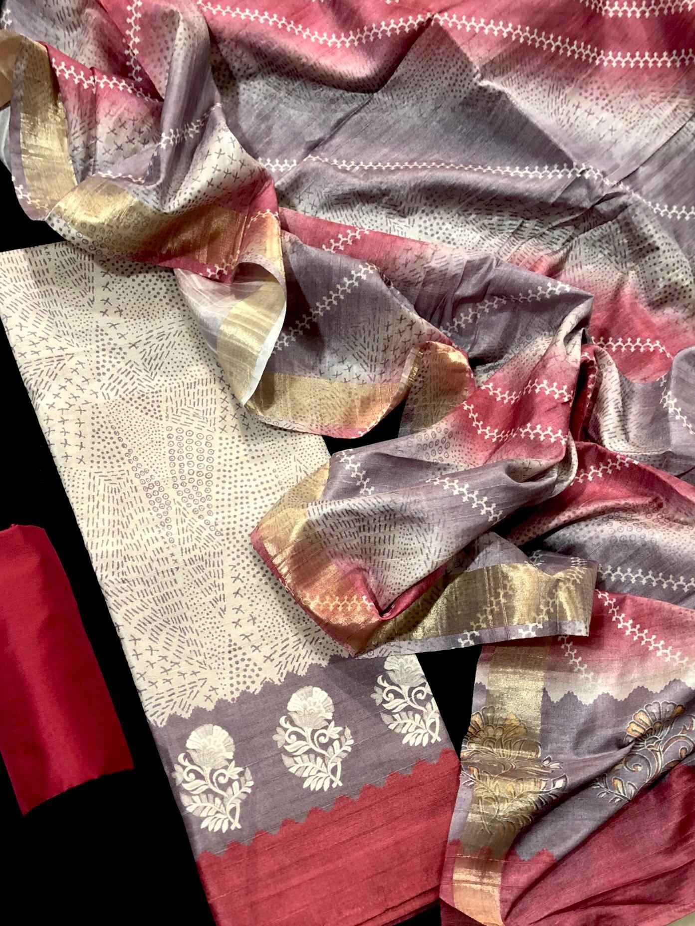 Semi Silk Top Non Catalog Dress Material (4 Pc Catalog)