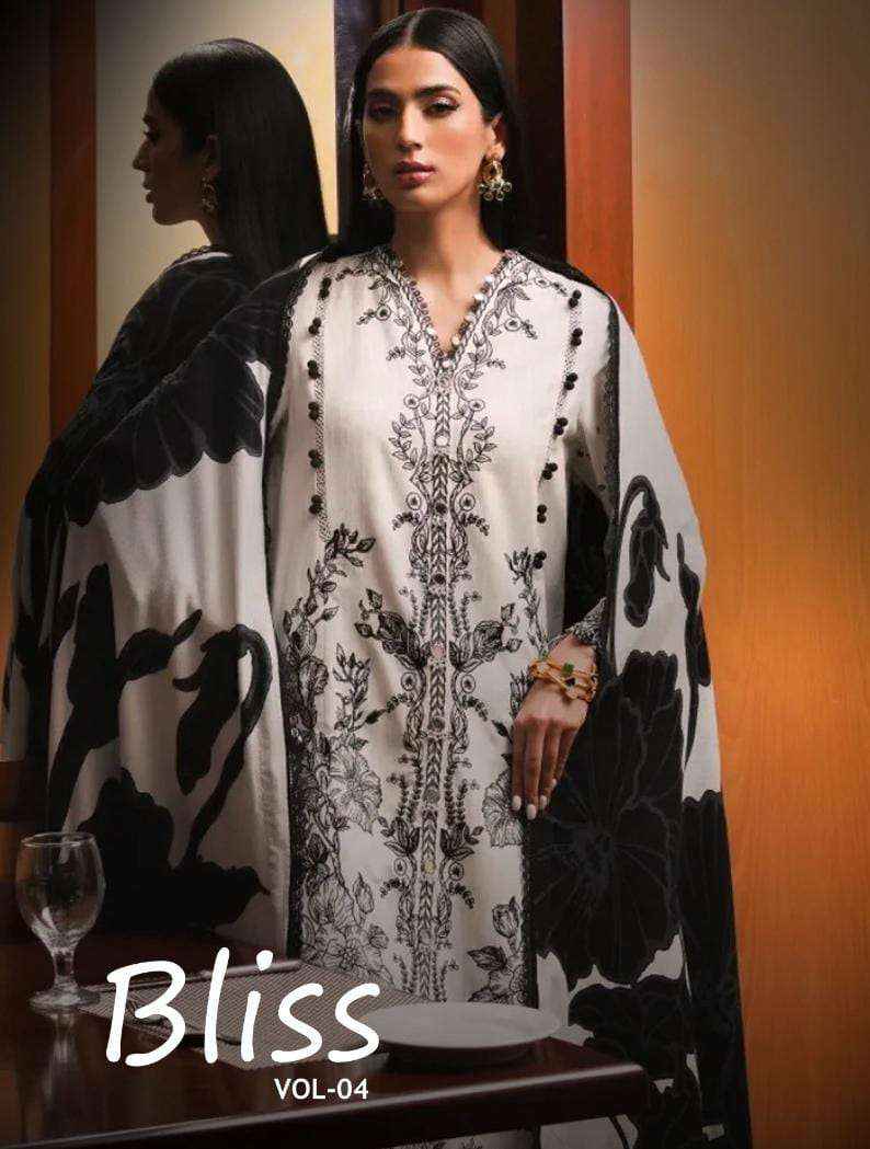 Sharaddha Designer Bliss Vol 4 Lawn Cotton Dress Material 3 pcs Catalogue