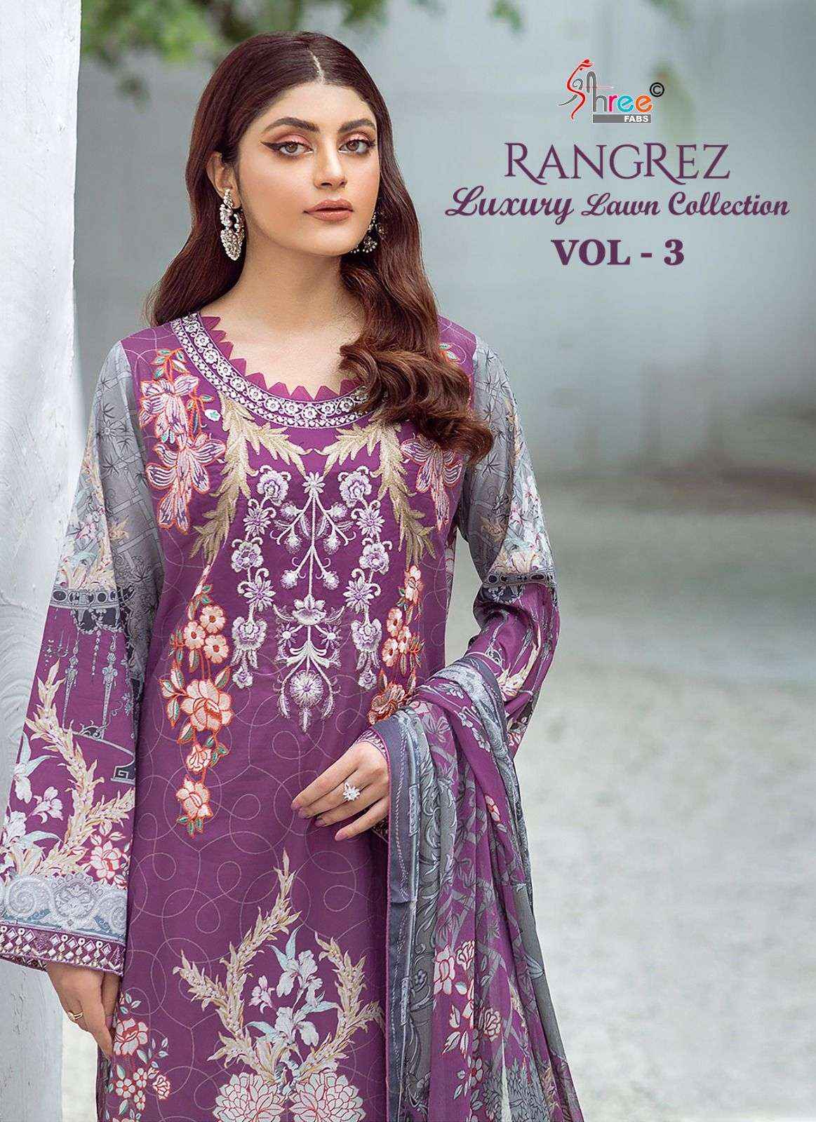 Shree Fabs Rangrez Luxcury Lawn Collection Vol 3 Cotton Dress Material 4 pcs Catalogue