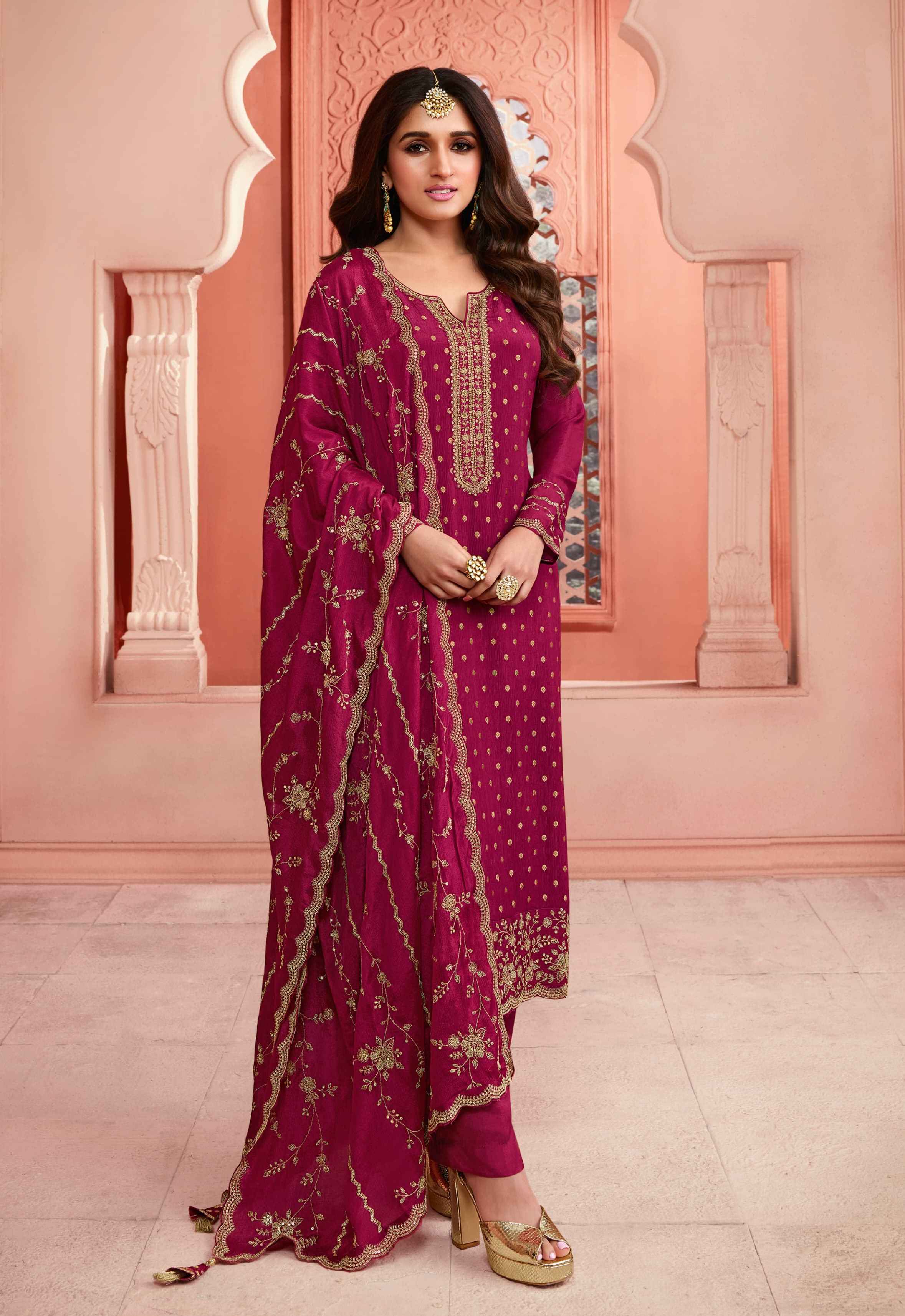 Vinay Kuleesh Swarnaa Hitlist Jacquard Embroidery Dress Material (4 Pc Catalog)