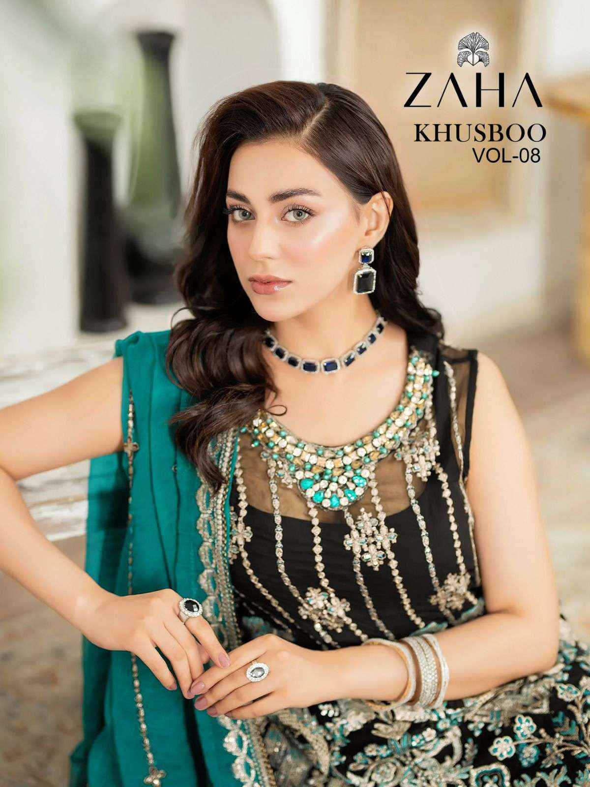 Zaha Khushbu Vol 8 Georgette Dress Material 3 pcs Catalogue