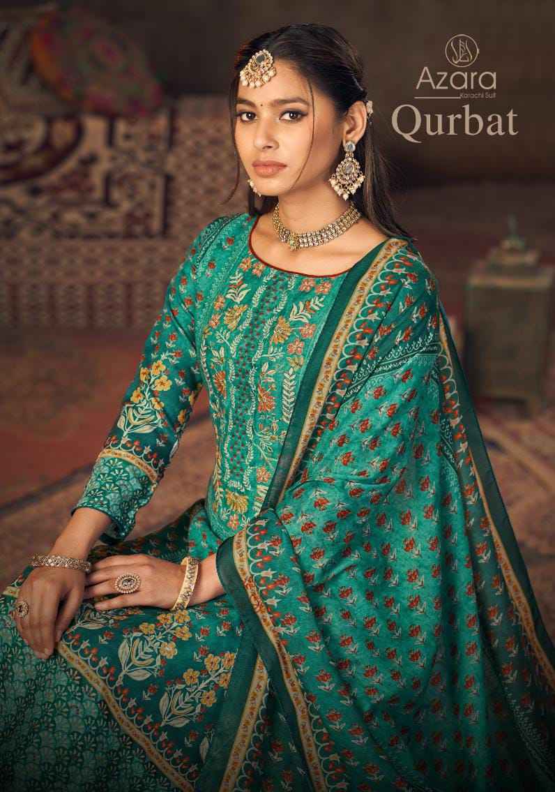 Azara Qurbat Zam Cotton Dress Material (5 pc Cataloge)