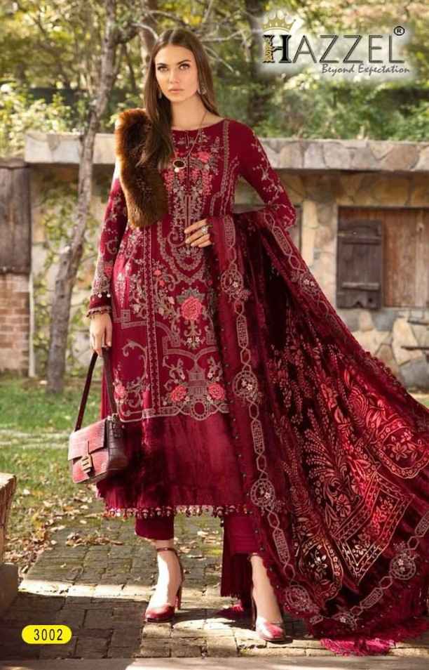 Hazzel Print Maria B Embroidered Vol-24 Rayon Cotton Dress Material (4 Pc Catalog)