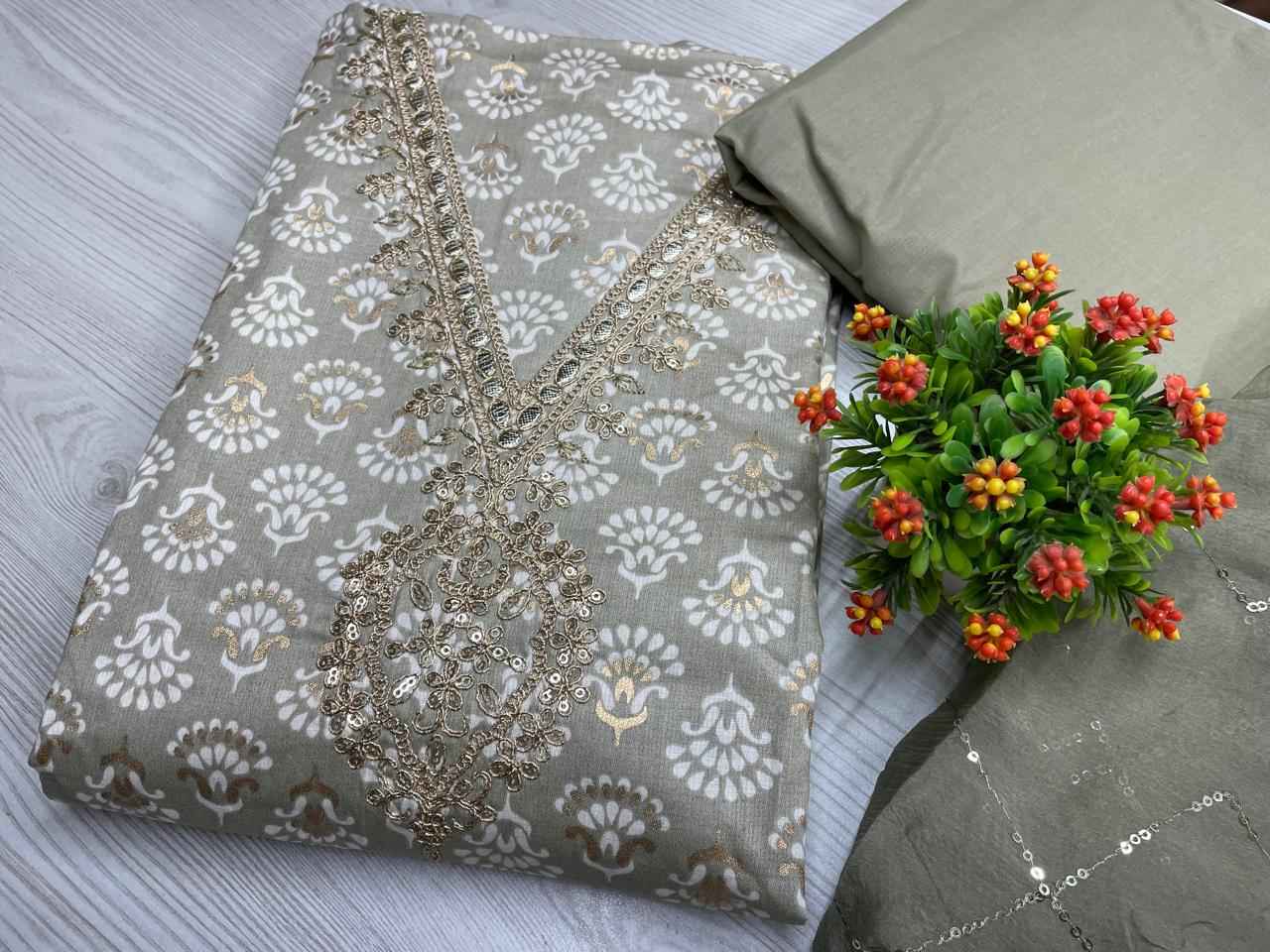 Jaam Cotton Satin Top Non Catalog Dress Material (4 Pc Catalog)