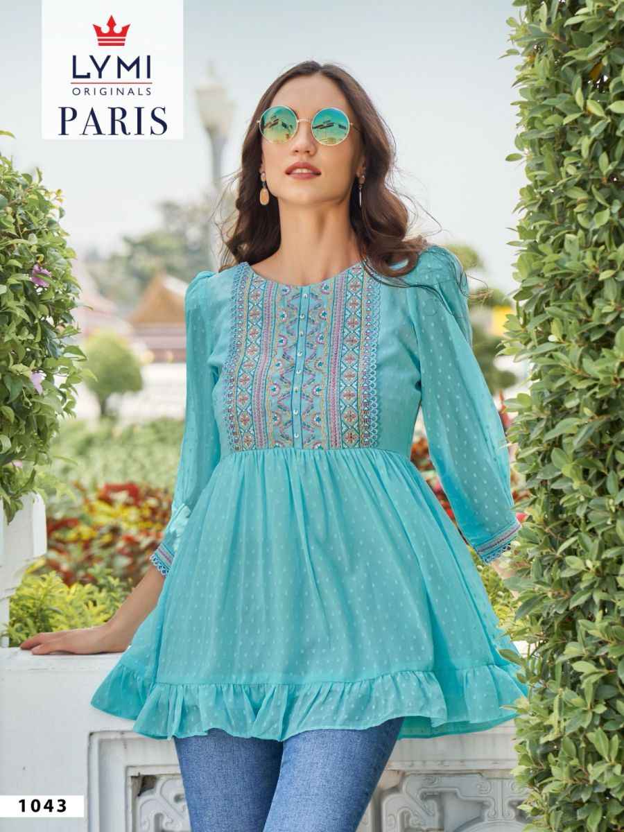 LYMI Paris Georgette Short Kurti 6 pcs Catalogue