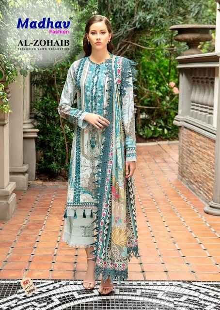 Madhav Fashion Al Zohaib Vol 2 Lawn Cotton Dress Material 6 pcs Catalogue