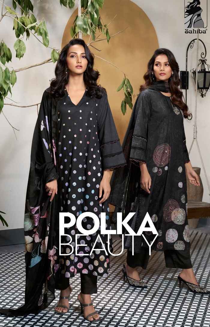 Sahiba Polka Beauty Pure Cotton Lawn Print Dress Material (2 Pc Catalog)