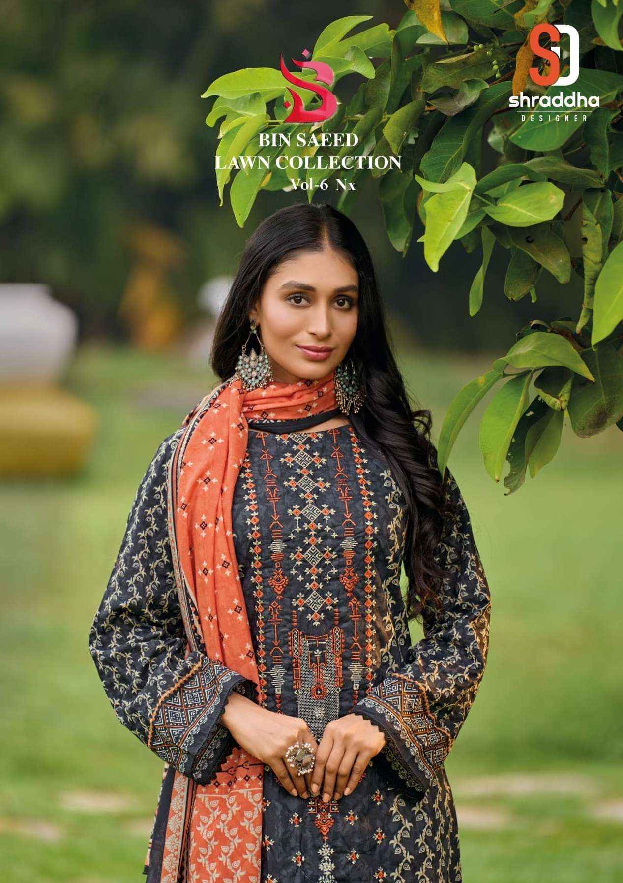 Sharaddha Designer Bin Saeed Lawn Collection Vol 6 Nx Cotton Dress Material 4 pcs Catalogue