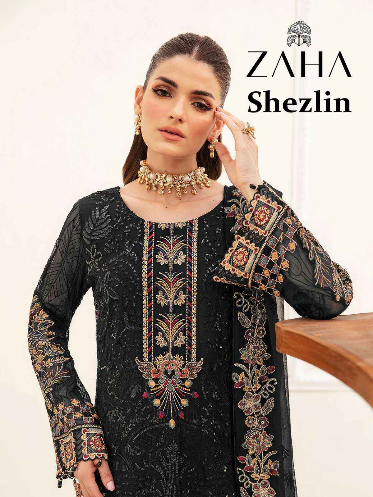 Zaha Shezlin Georgette Dress Material 3 pcs Catalogue
