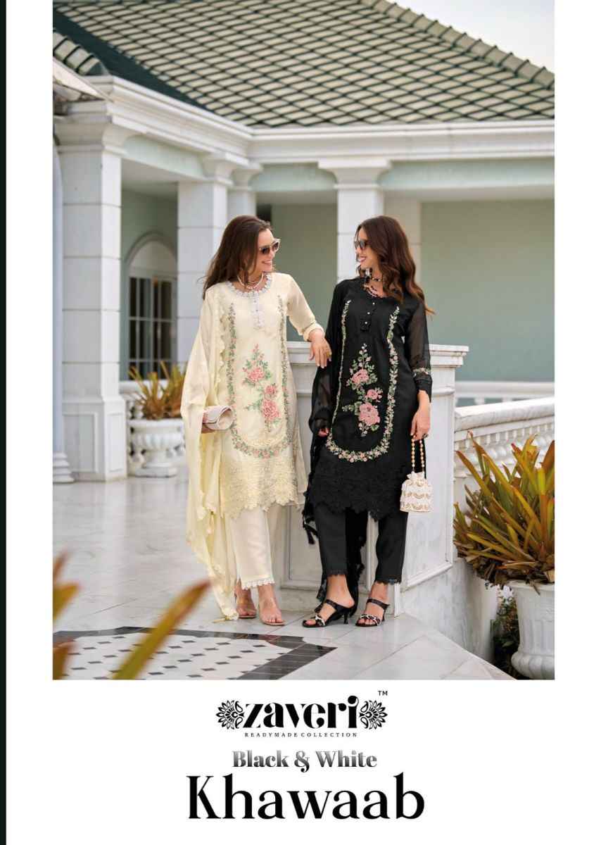 Zaveri Black & White Khawaab Readymade Cotton Dress 2 pcs Catalogue