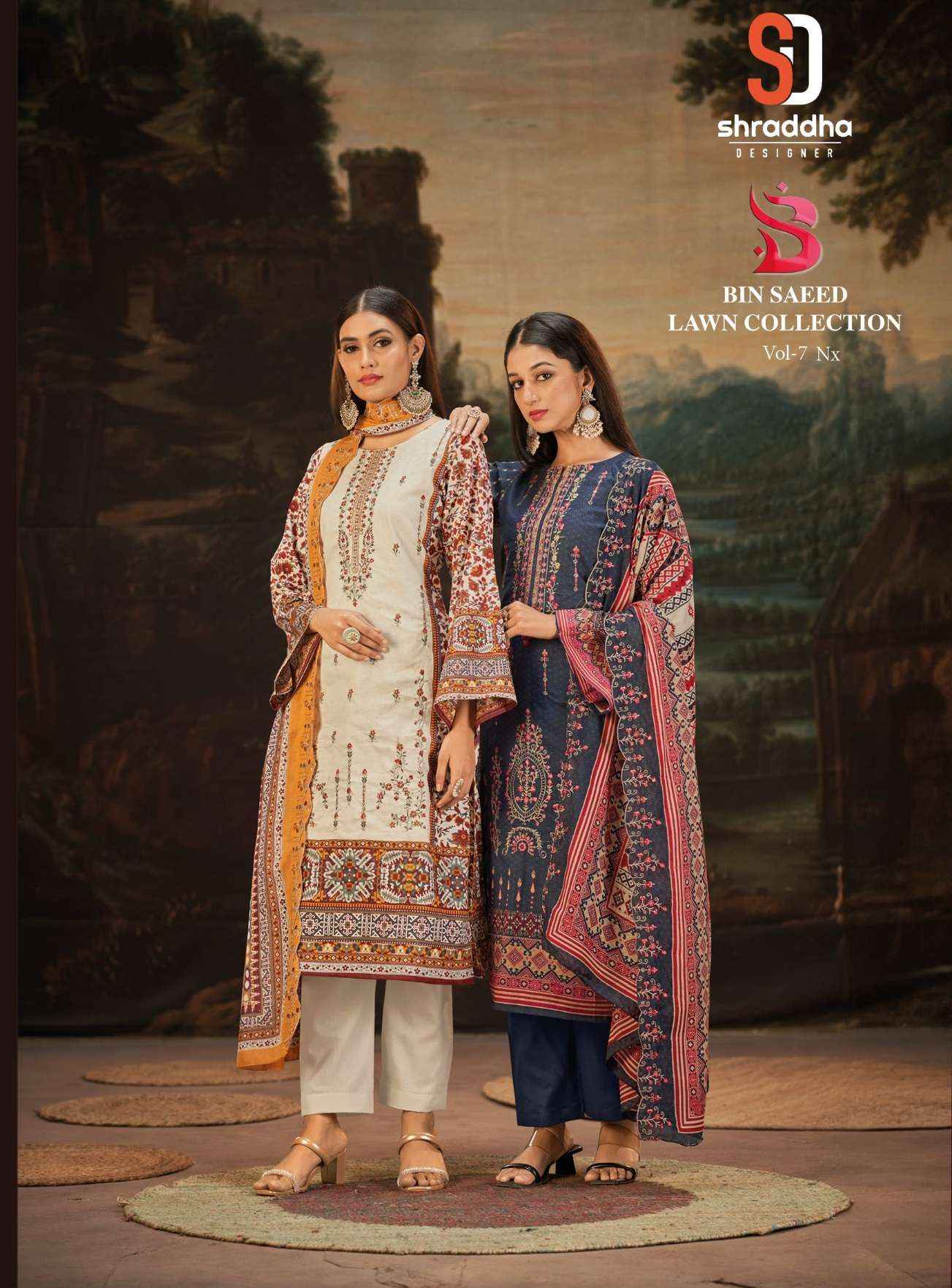 Sharaddha Designer Bin Saeed Lawn Collection Vol 7 Nx Cotton Dress Material 6 pcs Catalogue