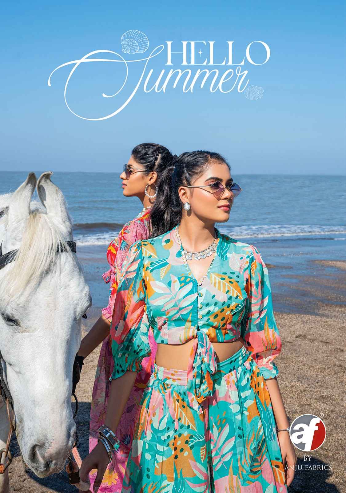 Anju Fabric Hello Summer Crop Top With Pant (6 pcs Catalogue)