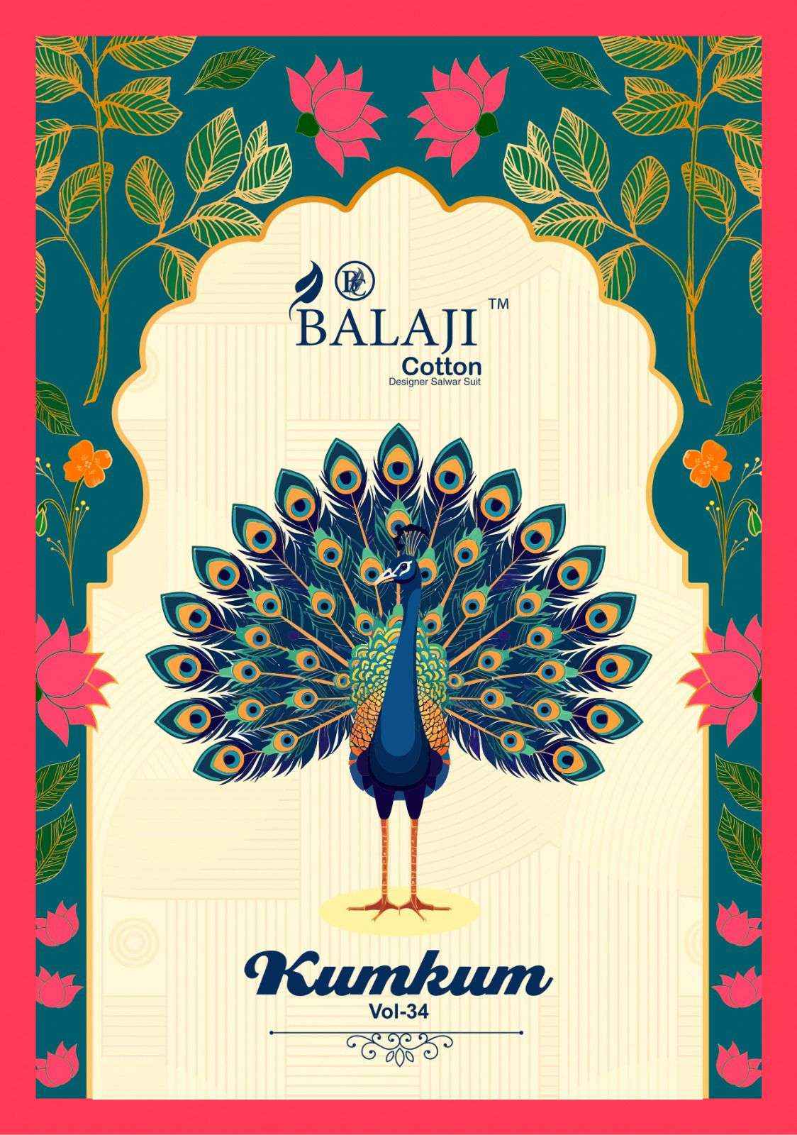 Balaji Kumkum Vol 34 Cotton Dress Material 12 pcs Catalogue