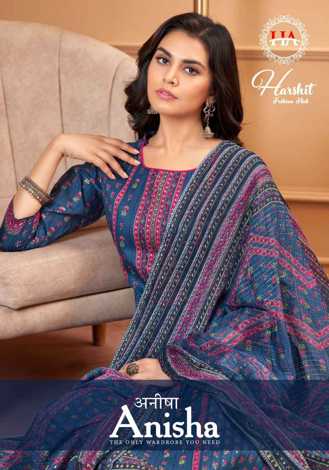Harshit Anisha Pure Cotton Dress Material (8 Pc Catalog)