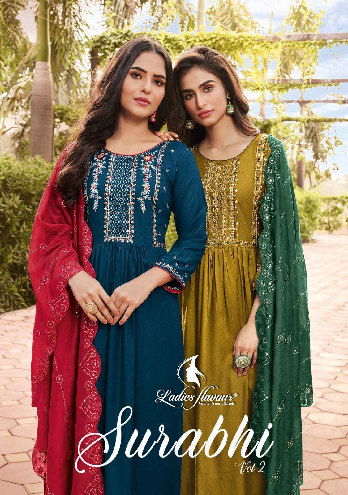 Ladies Flavour Surabhi Vol-2 Rayon Readymade Suit (6 pcs Catalogue)