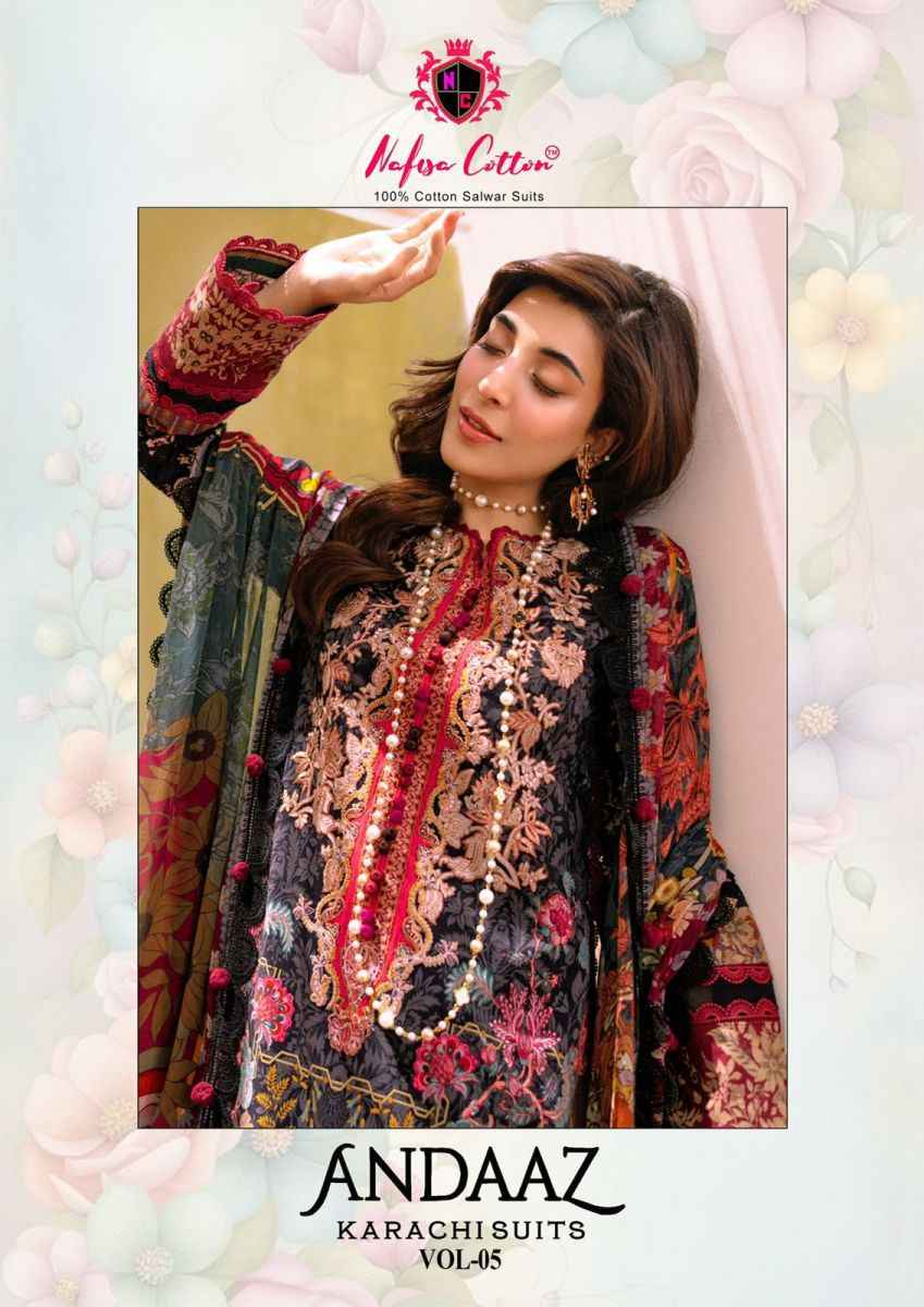 Nafisa Cotton Andaaz Karachi Suit Vol-5 Cotton Dress Material (6 Pc Catalog)