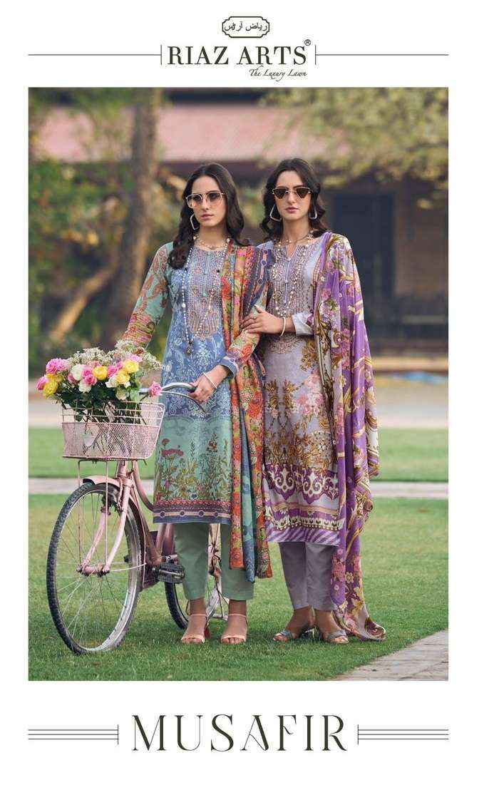 Riaz Arts Musafir Vol 4 Lawn Cotton Dress Material 6 pcs Catalogue