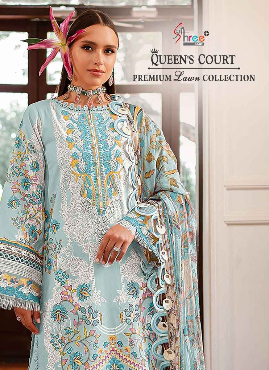 Shree Fabs Queens Court Premium Lawn Collection Cotton Dress Material (6 pcs Catalogue)