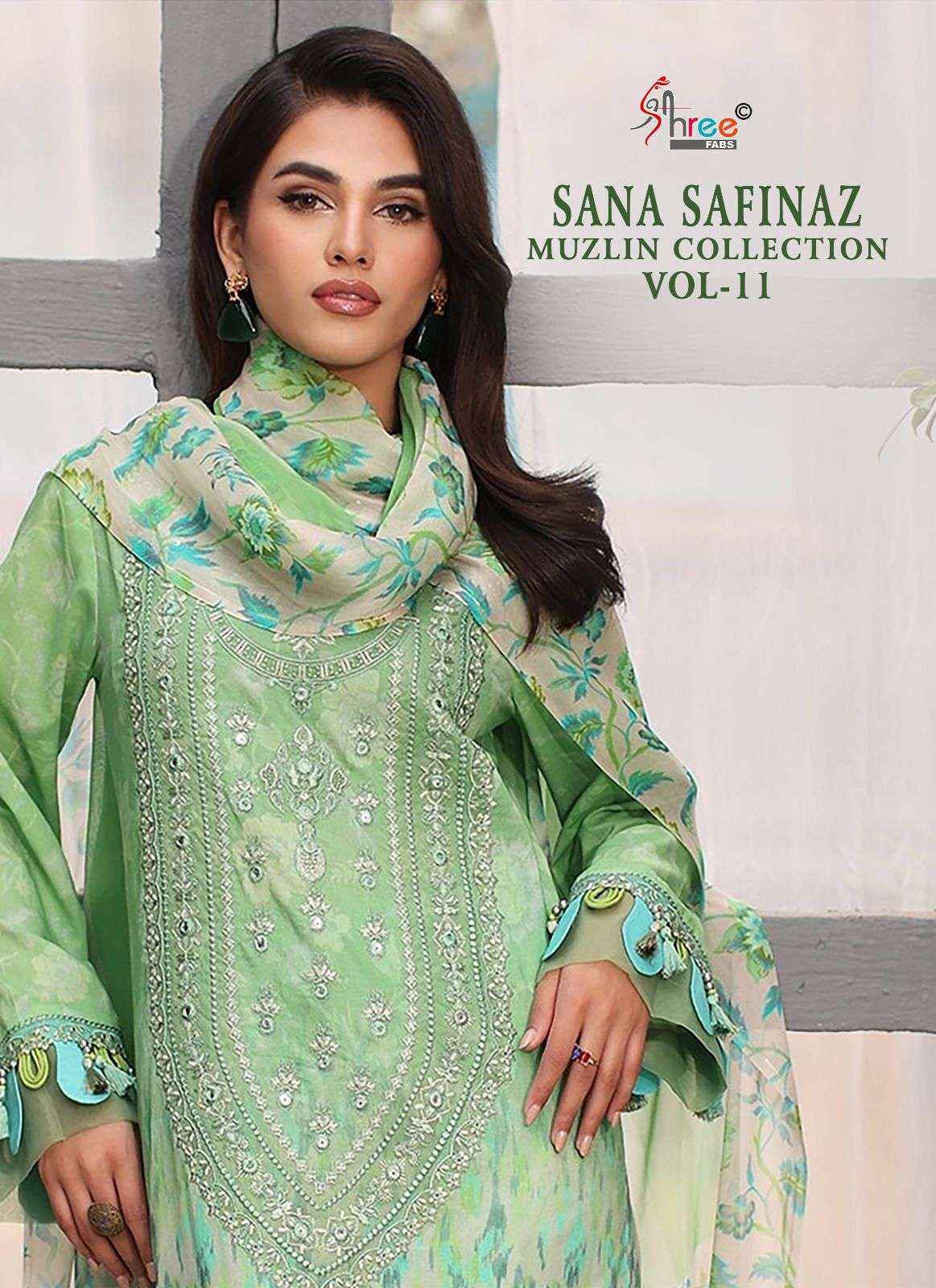 Shree Fabs Sana Safinaz Muzlin Collection Vol 11 Cotton Dress Material 5 pcs Catalogue