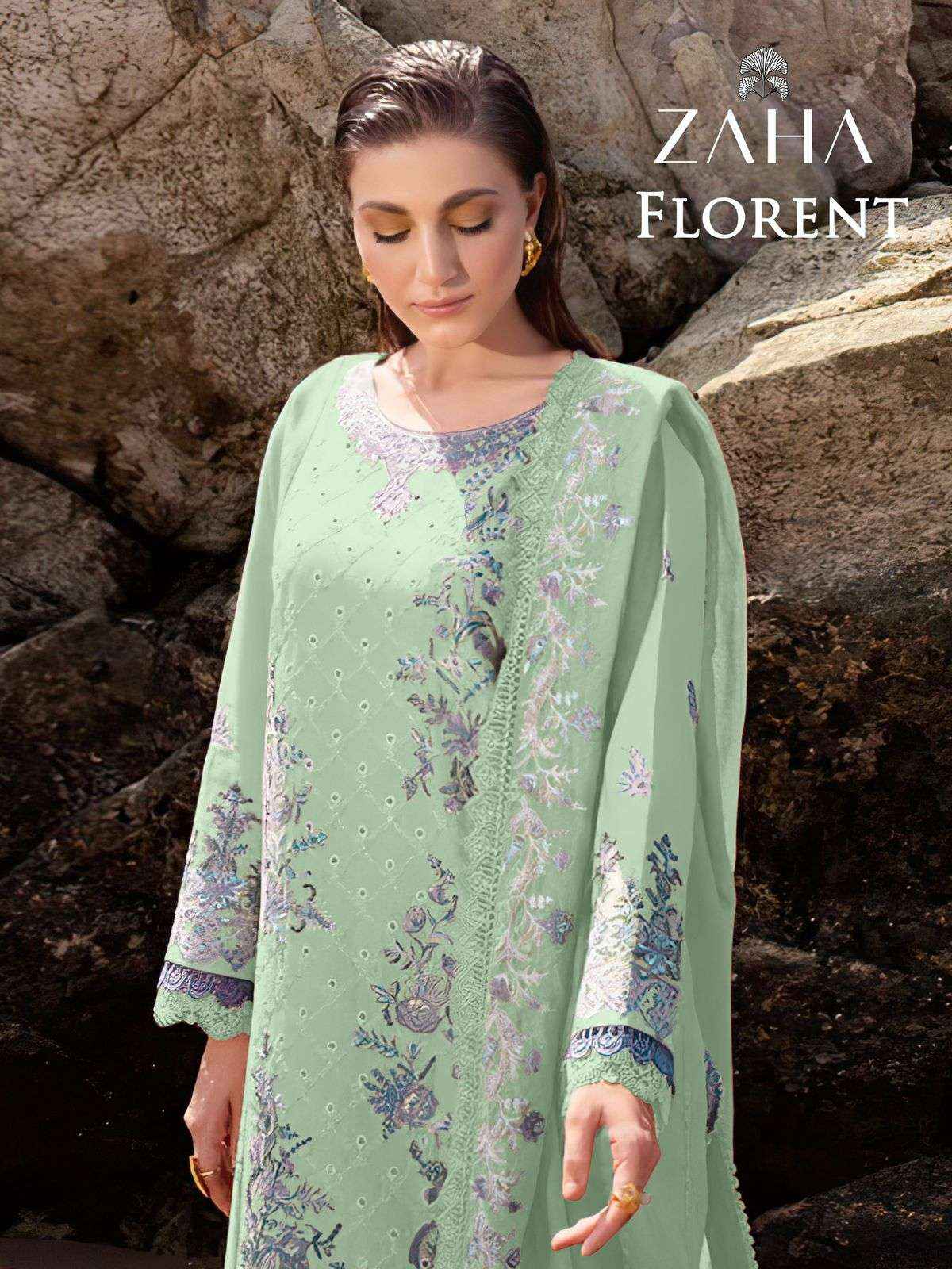 Zaha Florent Cambric Cotton Dress Material 4 pcs Catalogue