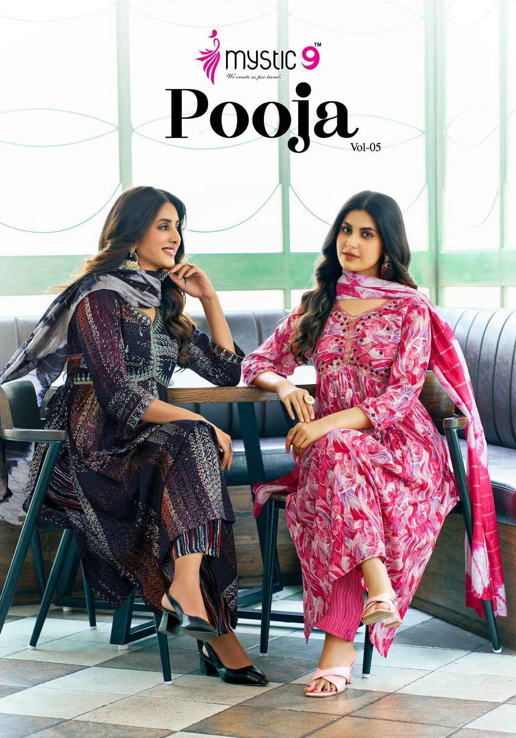 Mystic 9 Pooja Vol-5 Rayon Readymade Suit Wholesale Online Mumbai