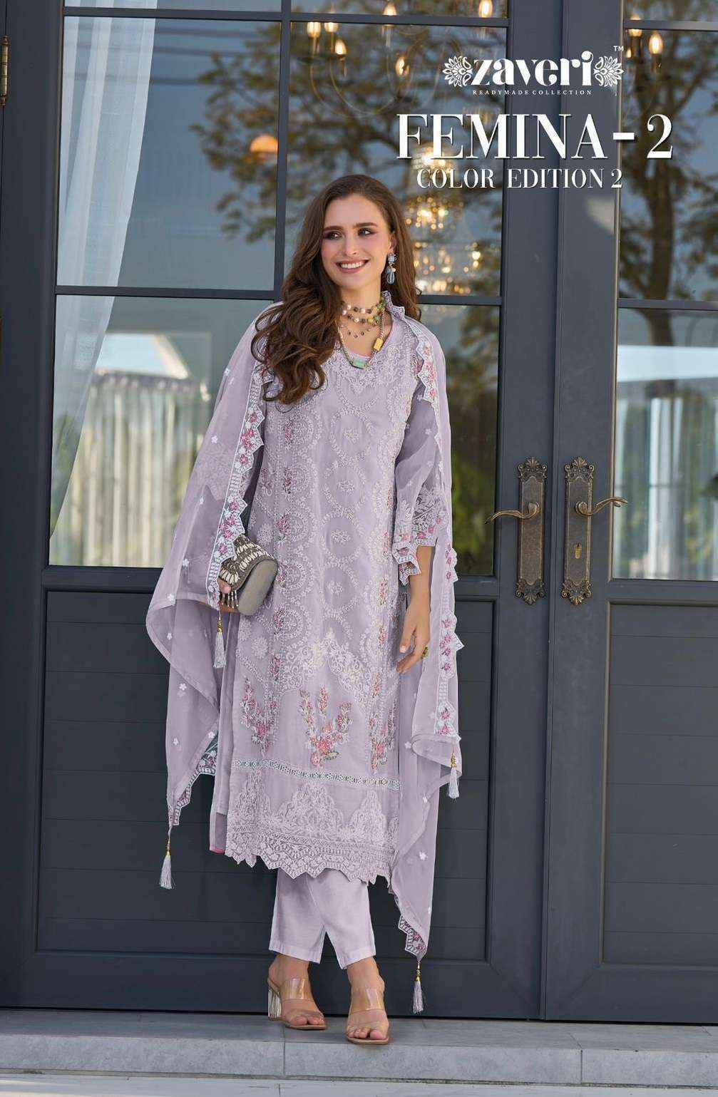 Zaveri Femina 2 Color Edition Vol 2 Organza Readymade Suit (3 pcs Catalogue)