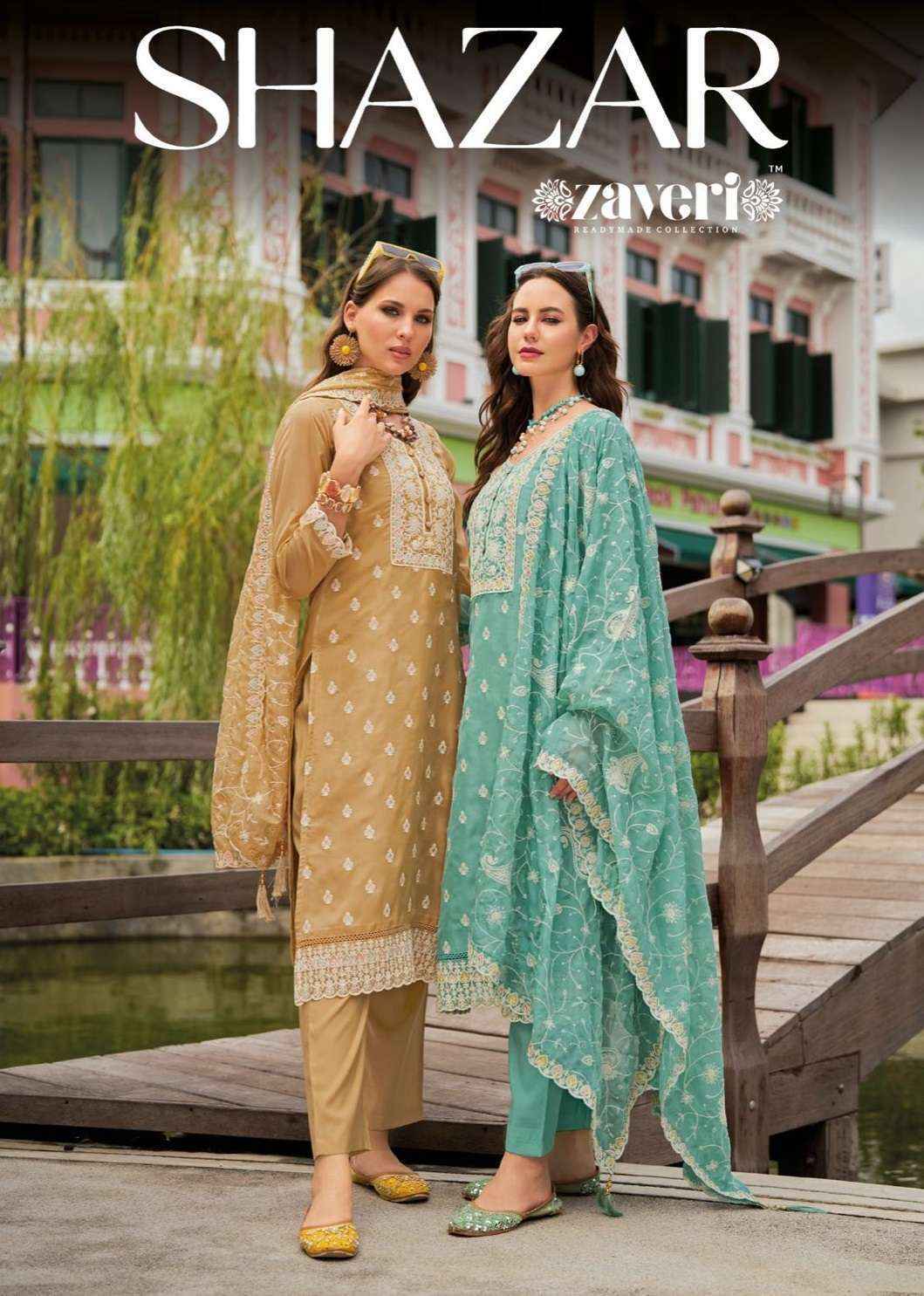Zaveri Shazar Organza Readymade Suit (3 pcs Catalogue)
