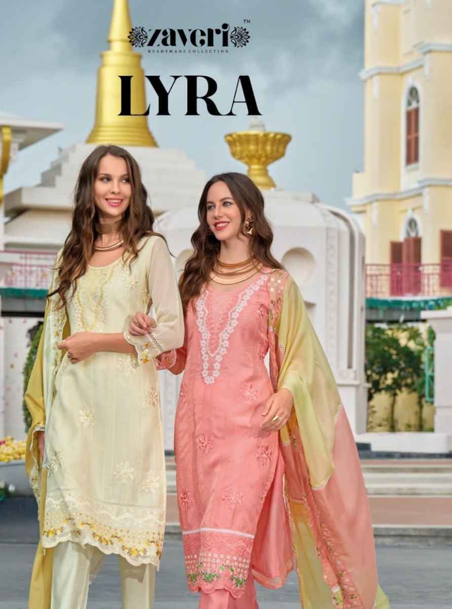 Zaveri Lyra Soft Organza Readymade Suit (2 pcs Catalogue)