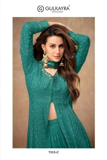 Gulkayra Designer Farina Real Georgette Readymade Dress (4 pcs Catalogue)