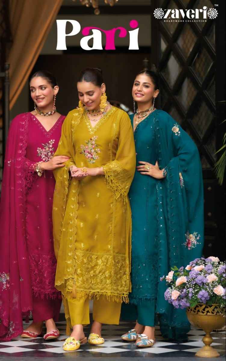Zaveri Pari Soft Organza Readymade Suit (4 pcs Catalogue)