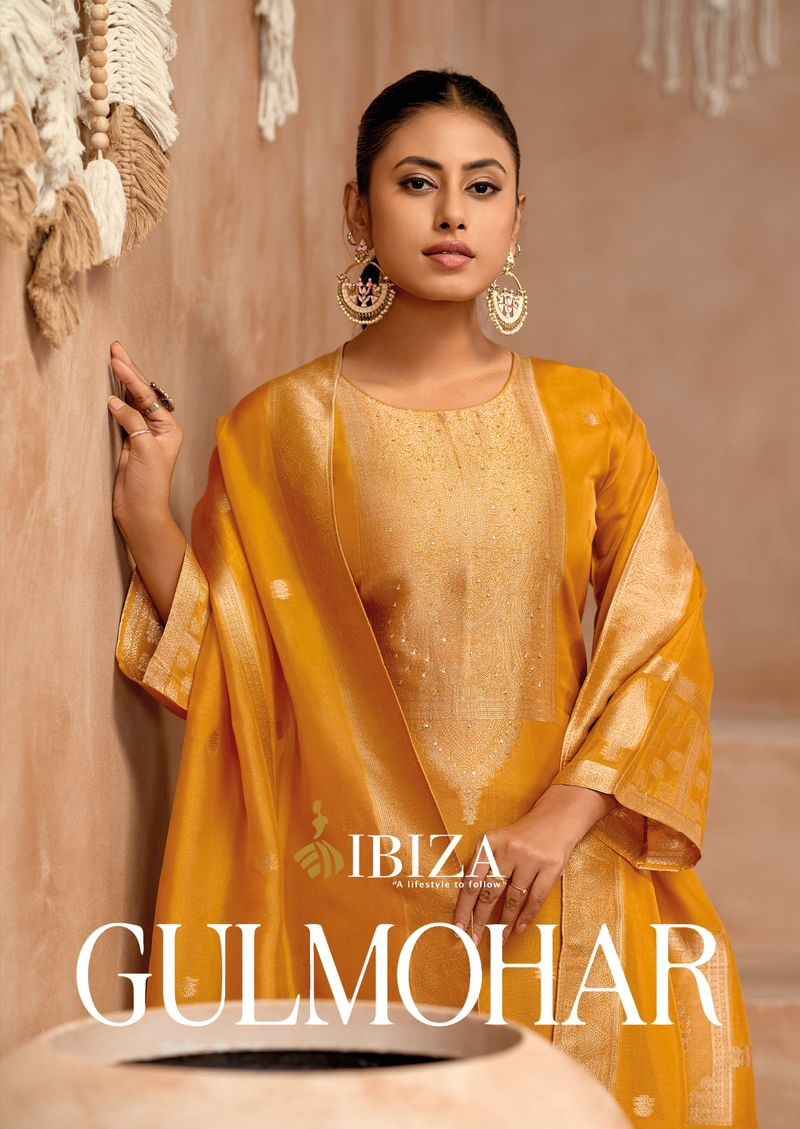 Ibiza Gulmohar Pure Banglory Silk Dress Material (4 pcs Catalogue)