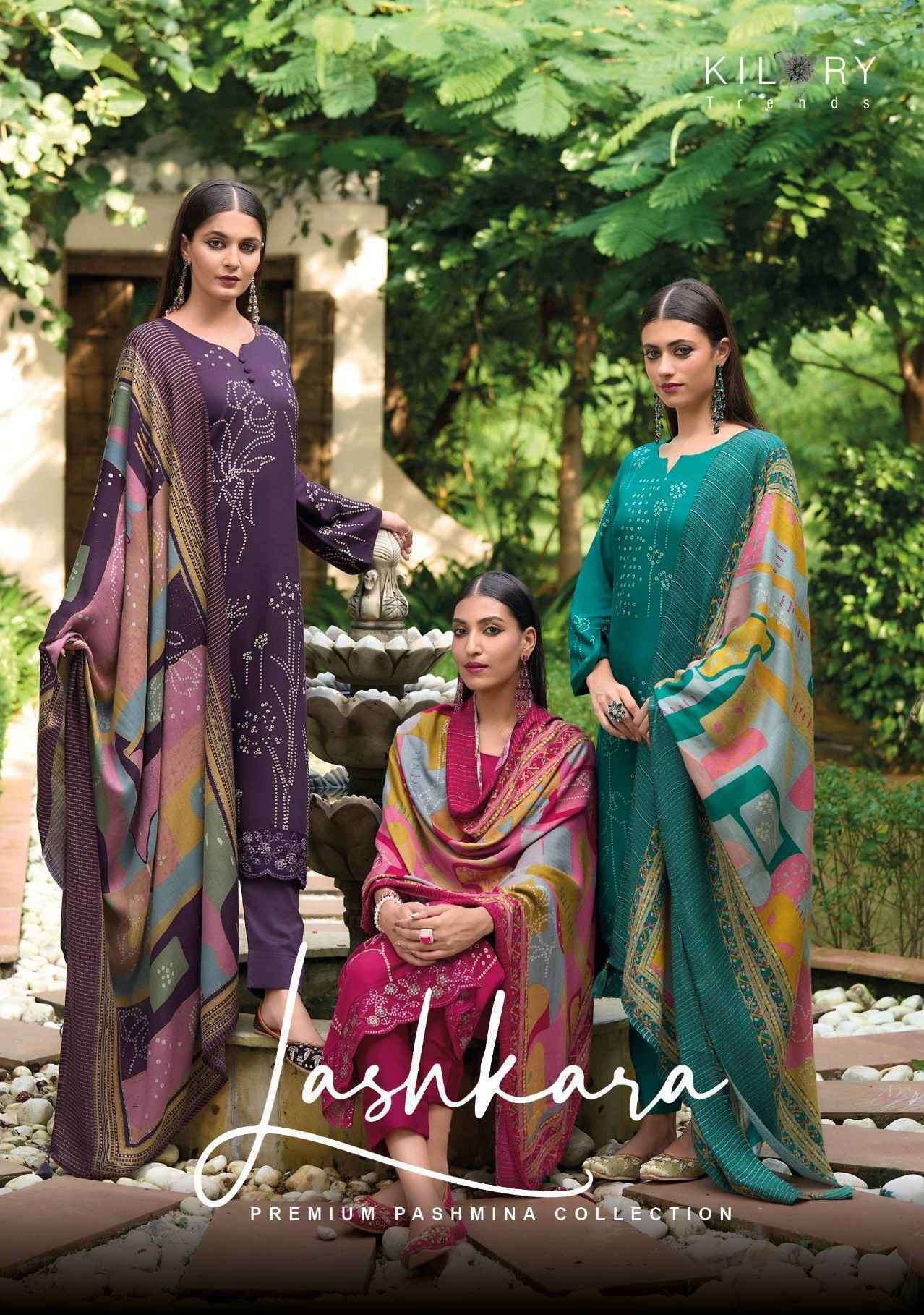 Kilory Trendz Lashkara Viscouse Pashmina Dress Material (8 pcs Catalogue)
